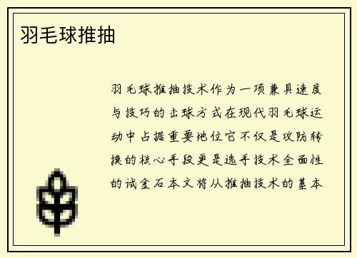 羽毛球推抽